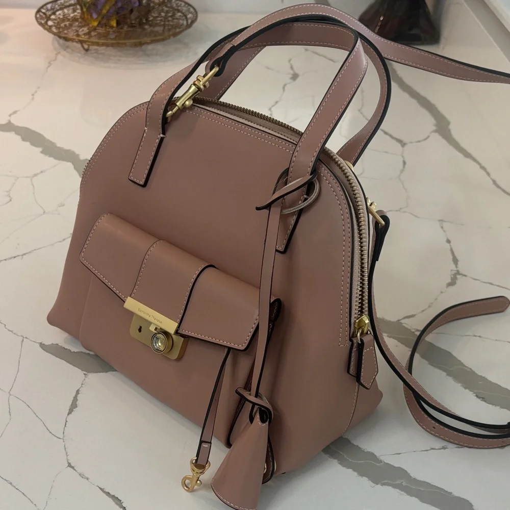 Samantha Thavasa Blush Satchel with Gold Lock